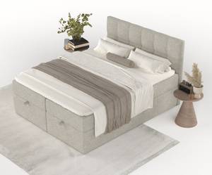 Boxspringbett Shay Beige - Grau - Breite: 140 cm