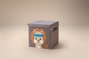 Lifeney Aufbewahrungsbox mit Deckel Löwe Kunststoff - 35 x 33 x 4 cm