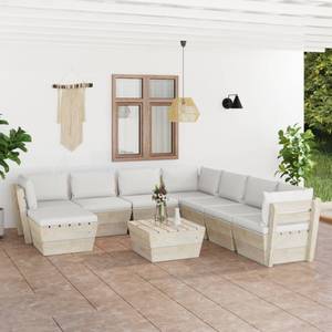 Mobilier de jardin (lot de 9) 3016490-20 Blanc - Bois manufacturé - Bois/Imitation - 60 x 30 x 60 cm