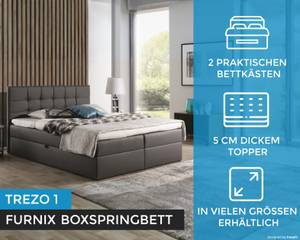 Boxspringbett TREZO 1 140cm MA996 Grau Grau - Holzwerkstoff - 146 x 104 x 208 cm