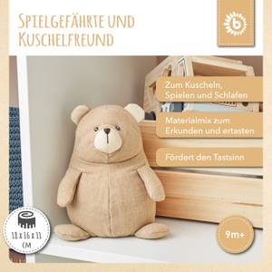 Kuscheltier Bär Beige - Textil - 16 x 11 x 18 cm