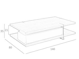 Couchtisch 2103 Braun - Holzwerkstoff - 140 x 35 x 80 cm