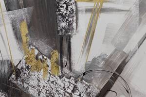 Tableau peint Structural Movement Gris - Bois massif - Textile - 60 x 60 x 4 cm