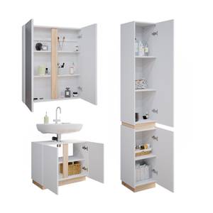 Badmöbel Set Gloria 40889 Braun - Weiß - Holzwerkstoff - 70 x 55 x 34 cm