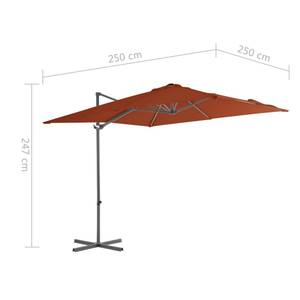 Parasol en porte-à-faux Brun rouge - 250 x 247 x 250 cm