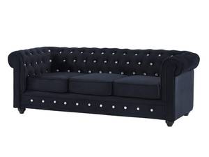 Couchgarnitur CHESTERFIELD 2er-Set Schwarz