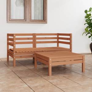 Salon de jardin Marron - Bois massif - Bois/Imitation - 64 x 29 x 64 cm