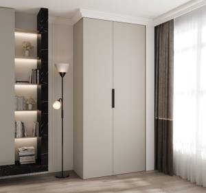 Drehtürenschrank Como 4 Beige - Schwarz - 110 x 40 cm