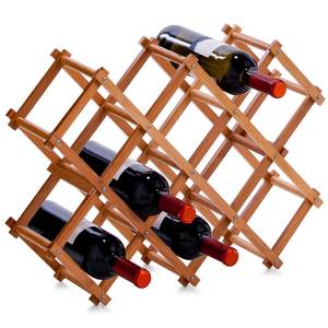 Weinregal für 10 Flaschen, Bambus Braun - Bambus - 15 x 38 x 54 cm