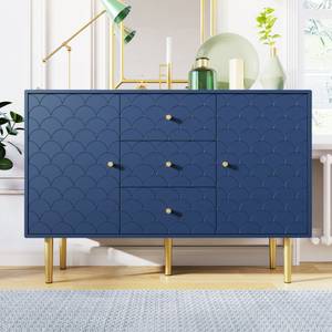 Buffet Aphrodite Ⅸ Bleu - Bois manufacturé - Métal - 40 x 82 x 120 cm