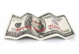 Metallskulptur Money Never Sleeps Grau - Metall - 27 x 15 x 3 cm