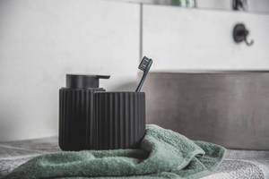 Distributeur de savon liquide BELLUNO Noir - Céramique - 8 x 14 x 8 cm