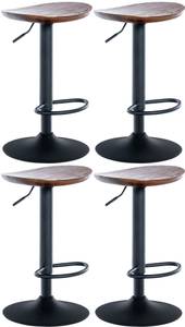 Tabouret de bar Skelde Lot de 4 Imitation noyer