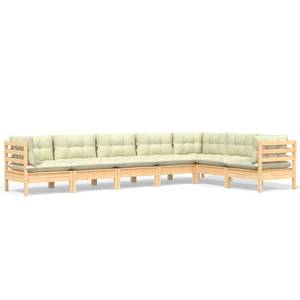 Garten-Lounge-Set Weiß - Massivholz - 64 x 63 x 64 cm