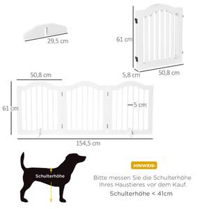 Hunde-Absperrgitter D06-048V01WT Tiefe: 155 cm - Holzwerkstoff