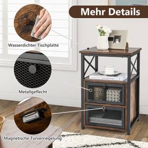 4 Ebenen Nachttisch Industrie Design Braun - Holzwerkstoff - 35 x 61 x 40 cm