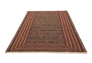 Kelim Afghan - 278x195cm Braun - Naturfaser - 195 x 1 x 278 cm