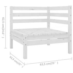 Ensemble de salon de jardin Blanc - Bois massif - Bois/Imitation - 64 x 29 x 64 cm