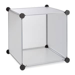 Steckregal Kunststoff mit 16 Fächern Schwarz - Metall - Kunststoff - 127 x 127 x 32 cm