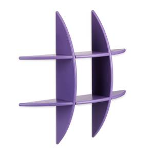 Rundes Wandregal mit 6 Fächern Violett - Holzwerkstoff - 69 x 69 x 17 cm