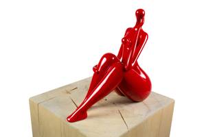 Skulptur La Grande Dame Rot - Kunststein - Kunststoff - 27 x 25 x 13 cm