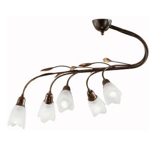 Plafonnier Campana Métal / Verre - Bronze / Blanc - 5 ampoules