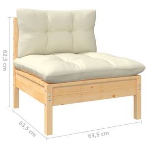 Garten-Lounge-Set Weiß - Massivholz - 64 x 63 x 64 cm