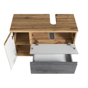 Waschplatz Set VASTO-CONCRETE (2-tlg.) Braun - Holzwerkstoff - 85 x 200 x 35 cm