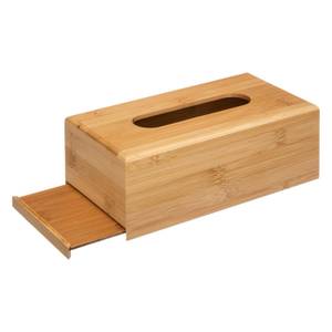 Kosmetiktuchbox Holzoptik Braun - Bambus - 13 x 9 x 25 cm