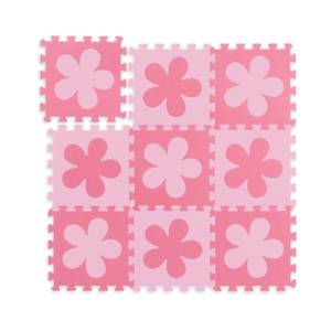 Puzzlematte Blumenmuster Hellrosa - Pink