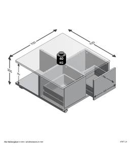 Table Basse Twin Anthracite - Imitation chêne