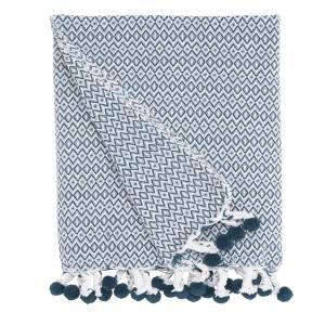 Plaid 125x150cm Bleu - Textile - 125 x 1 x 150 cm
