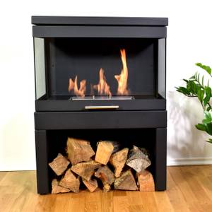 Ethanolkamin Glow Fire Trosa Schwarz - Glas - Metall - 60 x 81 x 40 cm