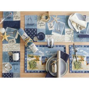 Tischset 2er-Pack Sailor Patch Blau - Textil - 32 x 1 x 48 cm