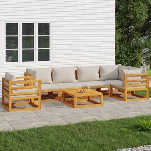 Garten-Lounge-Set 3028504-18 (7-teilig) Grau - Hellgrau