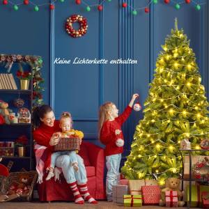 225cm Künstlicher Weihnachtsbaum Grün - Kunststoff - 135 x 225 x 135 cm