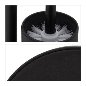 Serviteur WC noir Noir - Blanc - Métal - 21 x 53 x 21 cm