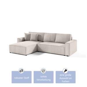 Ecksofa Bento L Form Couch Sofagarnitur Cremeweiß - Ecke davorstehend links