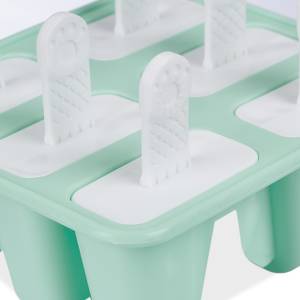6 moules à glace en silicone Turquoise - Blanc - Matière plastique - 14 x 13 x 13 cm