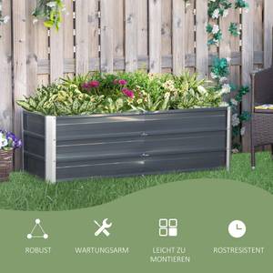 Gartenbeet 845-643CG Grau - Metall - 47 x 40 x 125 cm