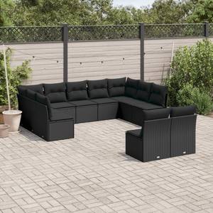 Gartensitzgruppe K5687(11-tlg) Schwarz - Massivholz - 69 x 62 x 62 cm