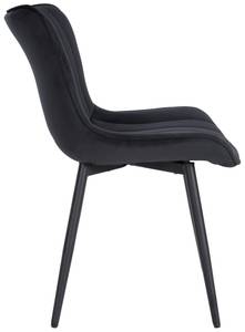 chaise salle à manger Largo Lot de 2 Noir - Fourrure synthétique