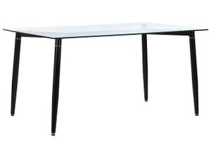 Table de salle à manger TOTHAM Noir - Verre - 90 x 75 x 150 cm
