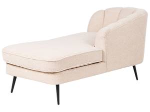 Chaiselongue ALLIER Beige - Schwarz - Creme - Armlehne davorstehend rechts - Ecke davorstehend links