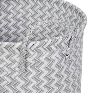 Panier à lessive tressé en jeu de 3 Gris - Blanc - Métal - Matière plastique - 37 x 47 x 35 cm
