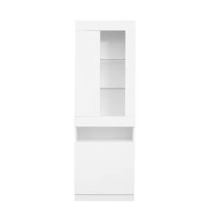 Buffet haut Neptunus Ⅴ Blanc - Bois manufacturé - Verre - Métal - 40 x 180 x 50 cm