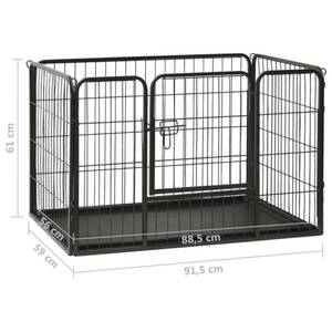 Hunde-Laufstall 295858 Schwarz - Metall - 31 x 42 x 1 cm