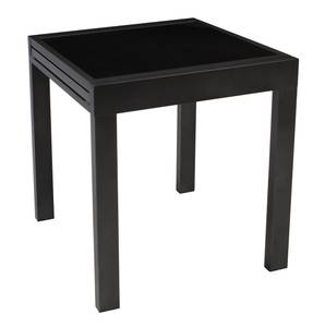 Balkon-Ausziehtisch TORINO 65/130x65cm Schwarz - Grau - Glas - Metall - 65 x 75 x 65 cm