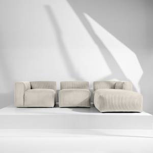 Ecksofa BUFFO 5-Sitzer Creme - Breite: 297 cm - Armlehne beidseitig montierbar - Ecke davorstehend rechts - Ottomane davorstehend rechts