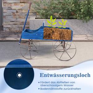 Pflanzwagen SF5884 Blau - Holzwerkstoff - 34 x 60 x 62 cm